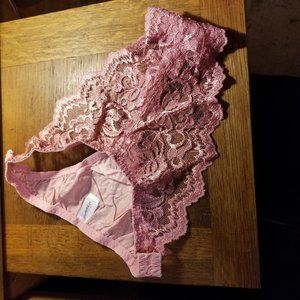 Frederick's of Hollywood Pink Lace Brief L